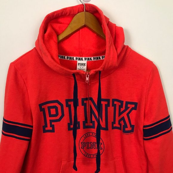PINK Victoria's Secret Tops - Pink VS Women M Cotton Blend Zip Hoodie Pullover